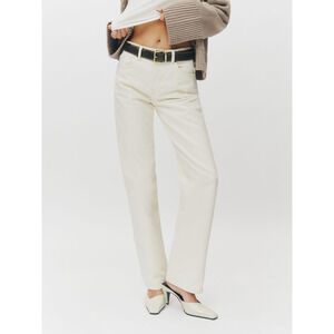 Reformation 'Val 90s' White Mid Rise Straight Denim Jeans Size 28
